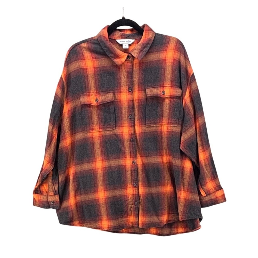 Old Navy Womans Evermore Flannel Shirt Size 2X Boyfriend Swiftie Pop Music